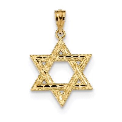 Star of David Pendant 14k Gold Diamond-cut Polished K6374, MPN: K6374, 886774121734