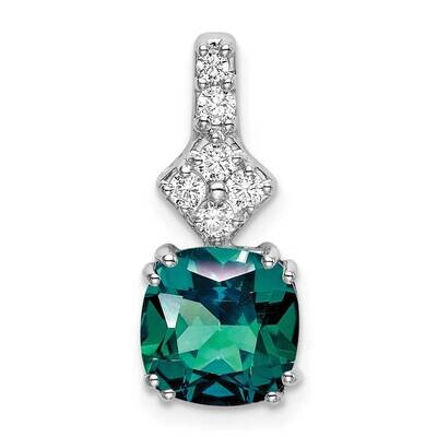 Created Alexandrite Pendant 14k White Gold Lab Grown Diamond PM7515-CAX-020-WLG, MPN: PM7515-CAX-02…