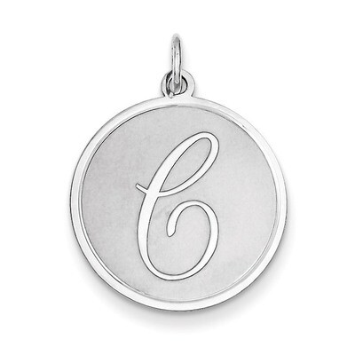 Brocaded Initial C Charm Sterling Silver QC4162C, MPN: QC4162C, 883957536378