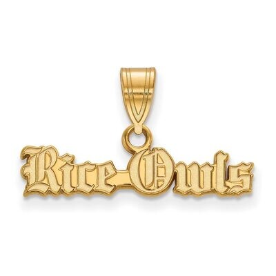 Rice University Medium Crest Pendant Gold-plated Silver GP007WMR, MPN: GP007WMR, 886774906591