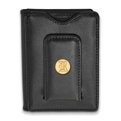 Rice University Black Leather Wallet Gold-plated Sterling Silver GP010WMR-W1, MPN: GP010WMR-W1, 191…