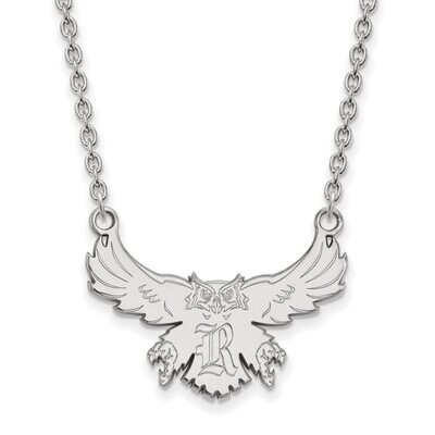 Rice University Large Pendant with Chain Necklace 10k White Gold 1W013WMR-18, MPN: 1W013WMR-18, 886…