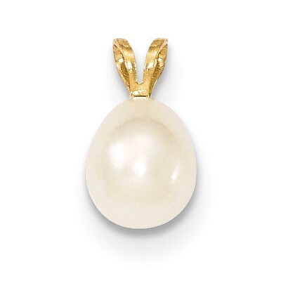 7-8mm Rice Shape Cultured Rice Pearl Pendant 14k Gold XF377, MPN: XF377, 883957445700