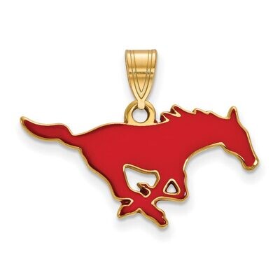 Southern Methodist University Medium Enamel Pendant Gold-plated Silver GP013SMU, MPN: GP013SMU, 886…