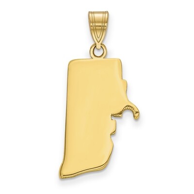 Rhode Island State Pendant Charm 14k Yellow Gold Engravable XNA707Y-RI, MPN: XNA707Y-RI, 8867747542…