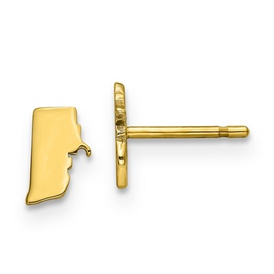 Rhode Island State Small Earrings Gold-plated on Silver Engravable XNE50GP-RI, MPN: XNE50GP-RI, 886…