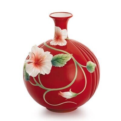 Franz Porcelain Island Beauty Hibiscus Flower Vase FZ01687, MPN: FZ01687,