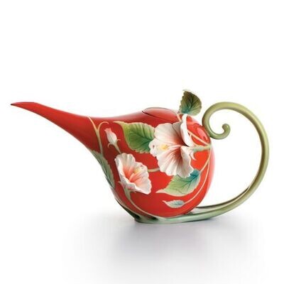 Franz Porcelain Island Beauty Hibiscus Flower Teapot FZ00983, MPN: FZ00983,