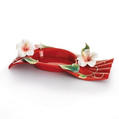 Franz Porcelain Island Beauty Hibiscus Flower Ornamental Dish FZ01627, MPN: FZ01627,