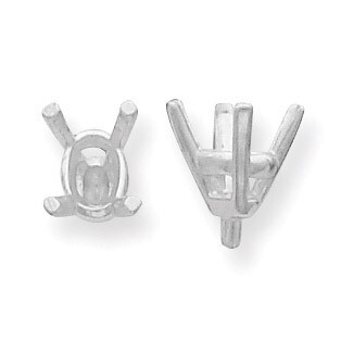 Oval 4-Prong Tapered With Peg 5.5 X 2.5mm Setting 14k White Gold WG218-1, MPN: WG218,