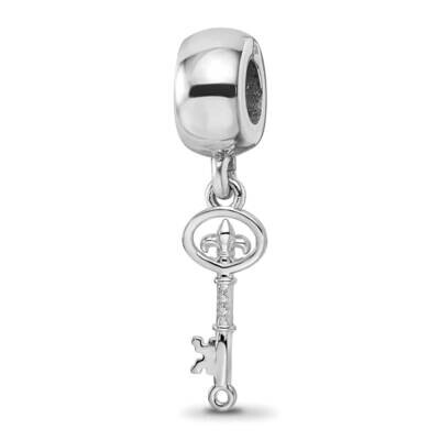 Kappa Kappa Gamma Key Bead Sterling Silver Rhodium-plated KKG003BD1-SS, MPN: KKG003BD1-SS, 63440197…