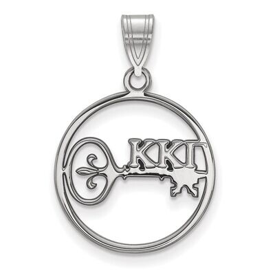 Kappa Kappa Gamma Small Circle Pendant Sterling Silver SS041KKG, MPN: SS041KKG, 886774608761