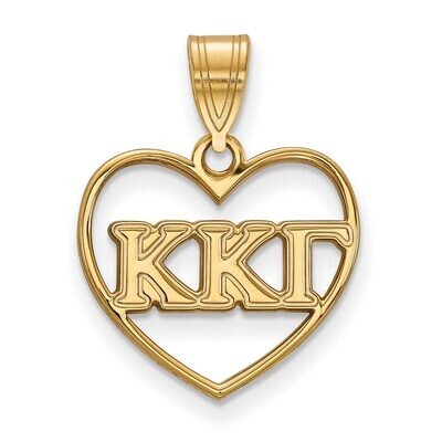 Kappa Kappa Gamma Heart Pendant Gold-plated Silver GP008KKG, MPN: GP008KKG, 886774907376