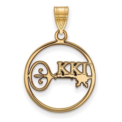 Kappa Kappa Gamma Small Circle Pendant Gold-plated Silver GP041KKG, MPN: GP041KKG, 886774941516