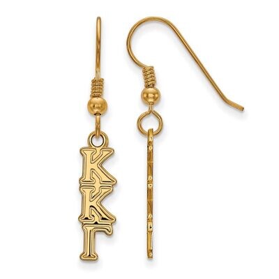 Kappa Kappa Gamma Small Dangle Earrings Gold-plated Silver GP026KKG, MPN: GP026KKG, 886774929699