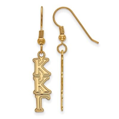 Kappa Kappa Gamma Dangle Medium Earrings Gold-plated Silver GP004KKG, MPN: GP004KKG, 886774898377
