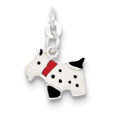 Enameled Scottie Dog Charm Sterling Silver QC6236, MPN: QC6236, 883957529257