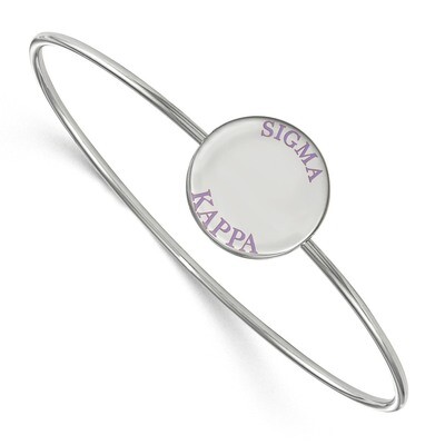 Sigma Kappa Enameled Slip-on Bangle Sterling Silver SS021SKP-6, MPN: SS021SKP-6, 191101103131