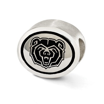 Antiqued Missouri State University Collegiate Bead Sterling Silver QRS2084