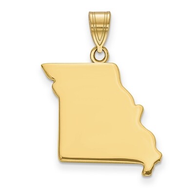 Missouri State Pendant Charm 14k Yellow Gold Engravable XNA707Y-MO, MPN: XNA707Y-MO, 886774754062