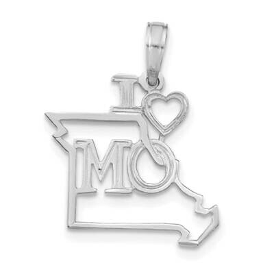 Missouri State Pendant 14k White Gold Solid D1171W, MPN: D1171W,