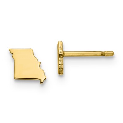 Missouri State Small Earrings Gold-plated on Silver Engravable XNE50GP-MO, MPN: XNE50GP-MO, 8867745…