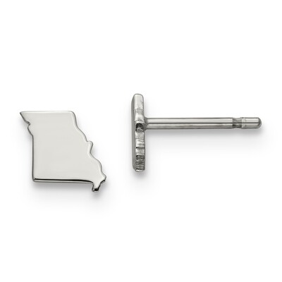 Missouri State Small Earrings 14k White Gold Engravable XNE50W-MO, MPN: XNE50W-MO, 886774758565