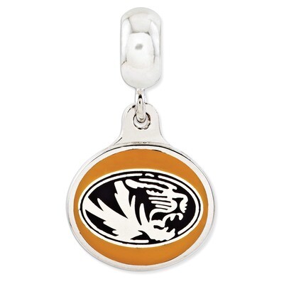 University of Missouri Collegiate Enameled Dangle Bead Sterling Silver QRS3095