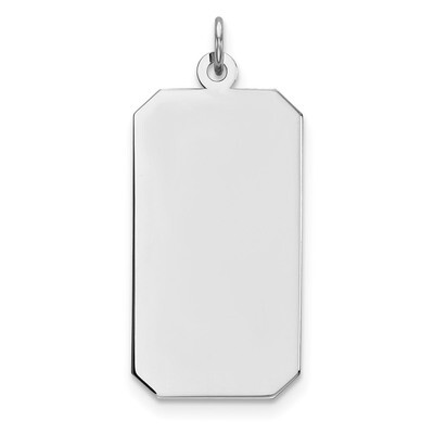 Engravable Rect. Polish Front Satin Back Disc Charm Sterling Silver Rhodium QM512/27, MPN: QM512/27…