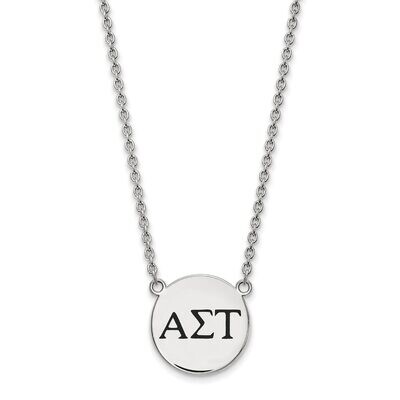 Alpha Sigma Tau Small Enameled Pendant with 18 Inch Chain Sterling Silver SS017ALS-18, MPN: SS017AL…