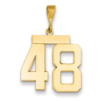 Number 48 Charm 14k Gold Large Polished LP48, MPN: LP48, 883957067230