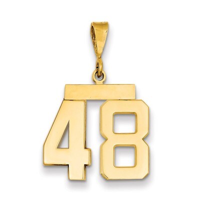 Number 48 Charm 14k Gold Medium Polished MP48, MPN: MP48, 883957135427