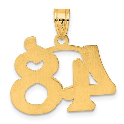 Number 48 Pendant 14k Gold Polished Etched AEN48, MPN: AEN48, 196904080832