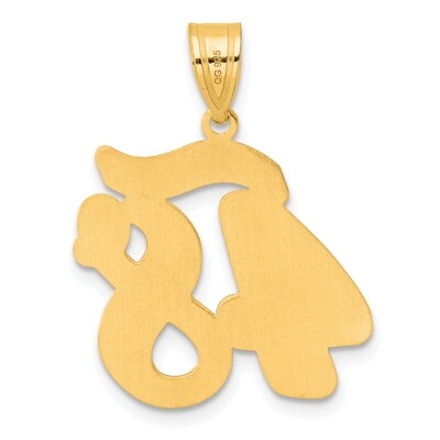 Script Number 48 Pendant 14k Gold Polished SCN48, MPN: SCN48, 196904078303