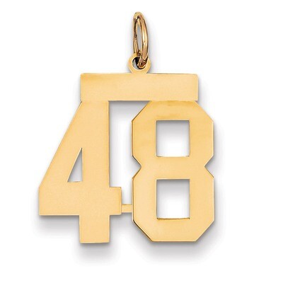 Number 48 Charm 14k Gold Medium Polished LM48, MPN: LM48, 883957134864