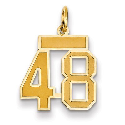 Number 48 Charm 14k Gold Small Satin  LSS48, MPN: LSS48, 883957069609