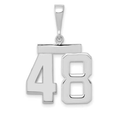 Number 48 Charm 14k White Gold Polished Medium WMP48, MPN: WMP48, 196904075814