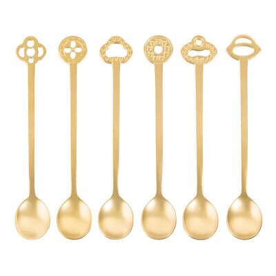 Sambonet Party Fashion Set 6 Party Spoons 52649G02, MPN: 52649G02,