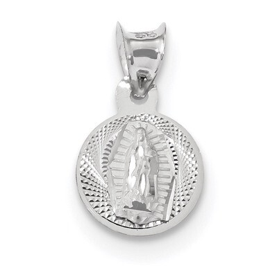 Our Lady of Guadalupe Circle Pendant 14k white Gold K6335, MPN: K6335, 883957182841