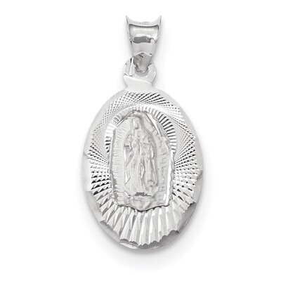 Our Lady of Guadalupe Oval Pendant 14k white Gold K6338, MPN: K6338, 886774113142