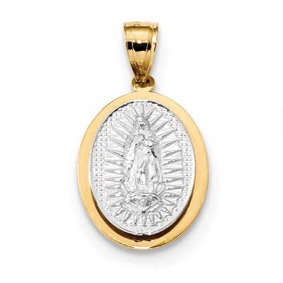 Raised Lady of Guadalupe Pendant 14k Two-Tone Gold K6343, MPN: K6343, 883957329451