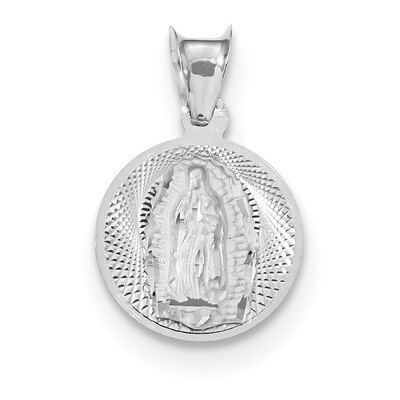 Our Lady of Guadalupe Circle Pendant 14k white Gold K6336, MPN: K6336, 883957182865