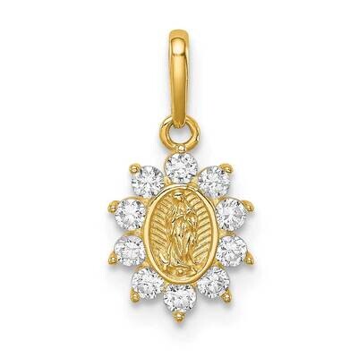Our Lady of Guadalupe Pendant 14k Gold CZ Diamond YC1380, MPN: YC1380, 886774035536
