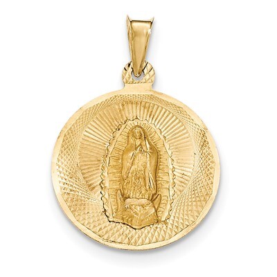 Diamond -cut Lady of Guadalupe Circle Pendant 14k Gold Polished K5632, MPN: K5632, 191101082825