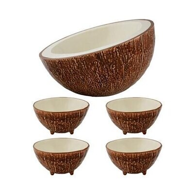 Bordallo Pinheiro Tropical Fruits 5 Pieces Salad Serving Set Coconut 65030543, MPN: 65030543, 56054…