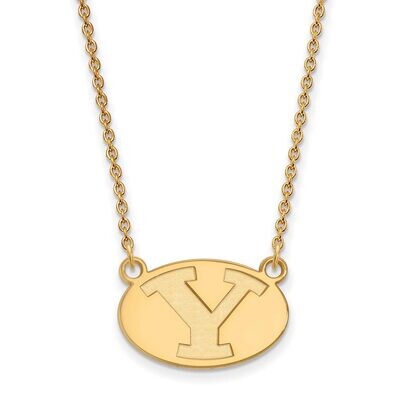 Brigham Young University Small Pendant with Chain Necklace 14k Yellow Gold 4Y009BYU-18, MPN: 4Y009B…