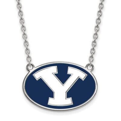 Brigham Young University Enamel Large Pendant with Chain Necklace Sterling Silver SS011BYU-18, MPN:…