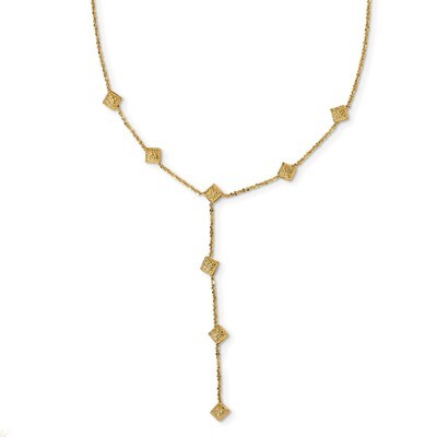 Leslie&#39;s Y Drop Necklace 18 Inch 14k Gold Polished &amp; Textured HB-LF1011-18, MPN: LF1011-18, 1911017…
