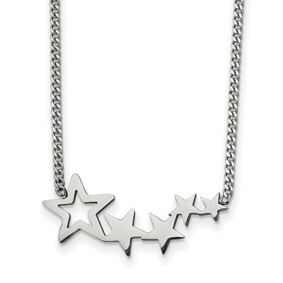 Stars 18 Inch with 2 Inch extension Necklace Stainless Steel Polished SRN2664-18 by Chisel, MPN: SR…
