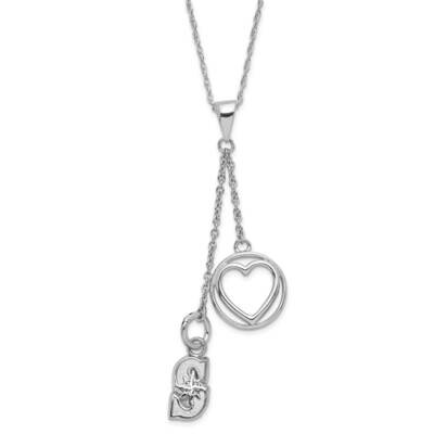 MLB Seattle Mariners Beloved Heart Necklace Sterling Silver MRN005BLN-SS, MPN: MRN005BLN-SS, 634401…